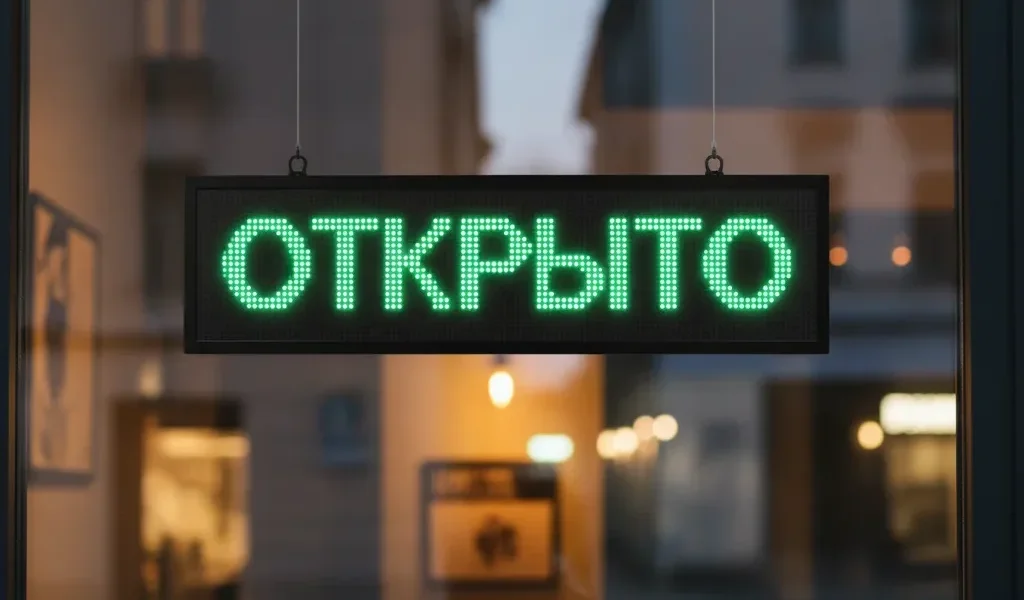 Светодиодные таблички «Открыто»