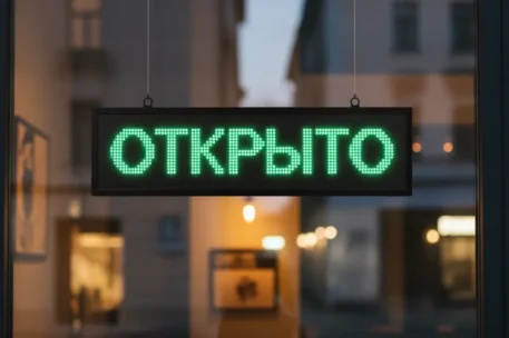 Светодиодные таблички «Открыто»