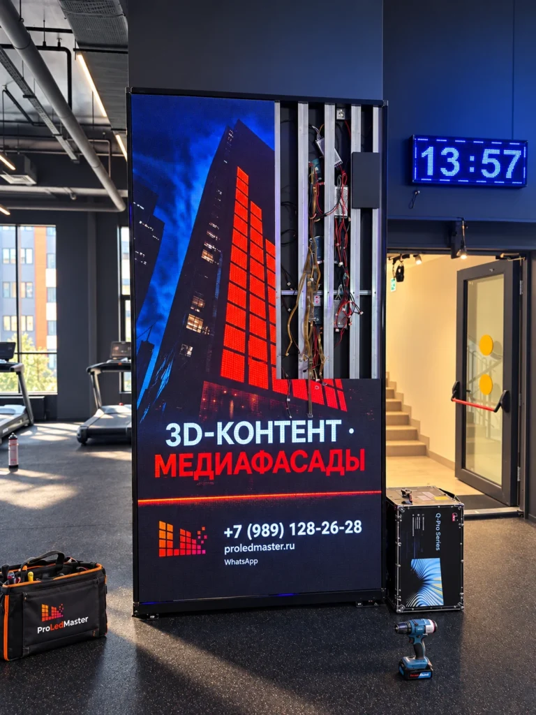 Этап установки интерьерного экрана